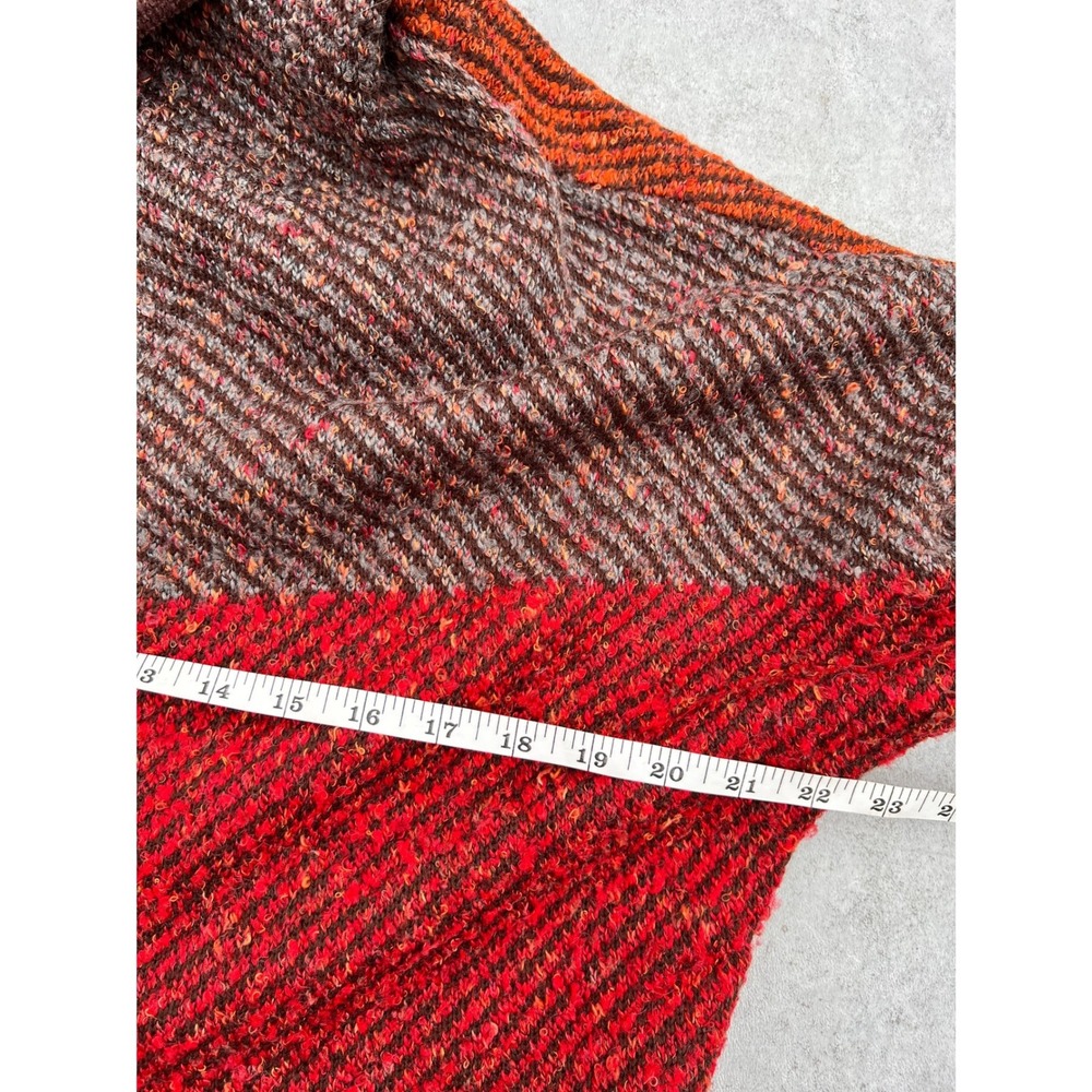 CURIO Patchwork Multicolor Knit Shawl Collar Card… - image 5